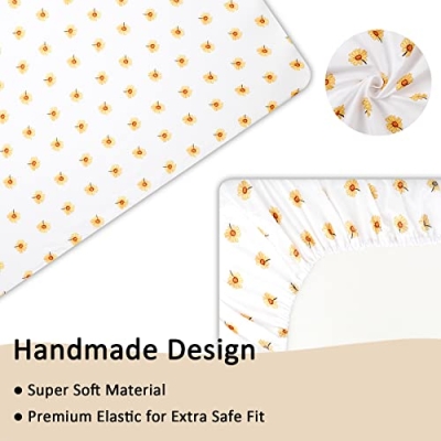 Vintage Floral Crib Bedding Set, 4 Piece Nursery Bundle, Comforter Sheet Skirt Diaper Organizer, Standard Crib Mattress 11 Product: HNHUAMING 4-Piece Crib Bedding Set for Girls, Boho Baby Girl Bedding Set with Crib Skirt, Baby Quilt, Crib Sheet and Diaper Stacker, Flower