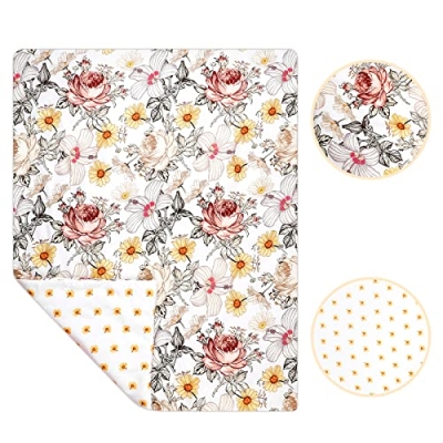 Vintage Floral Crib Bedding Set, 4 Piece Nursery Bundle, Comforter Sheet Skirt Diaper Organizer, Standard Crib Mattress 10 Product: HNHUAMING 4-Piece Crib Bedding Set for Girls, Boho Baby Girl Bedding Set with Crib Skirt, Baby Quilt, Crib Sheet and Diaper Stacker, Flower