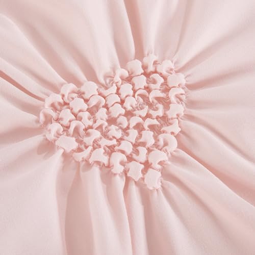 Princess Pink Crib Bedding Set, HOMBYS Baby Girl Nursery Comforter, Ruffle Pintuck Sheet Set, 55x37in 5 Product: HOMBYS 3 Pieces Princess Pink CribBedding Set for Baby Girls, Ultra Soft Blush Pinch Pleat Comforter Set with Ruffles for All Season