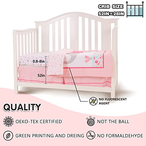 Honkaii 3 Piece Crib Bedding Set, Pink Bella Nursery Bedding for Boys or Girls, Synthetic Fiber 3-Piece Set, 3-Pink-Bella 5 Product: Honkaii Crib Bedding Set for Boys or Girls 3 Piece (3-Pink-Bella)