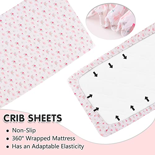 Honkaii 3 Piece Crib Bedding Set, Pink Bella Nursery Bedding for Boys or Girls, Synthetic Fiber 3-Piece Set, 3-Pink-Bella 3 Product: Honkaii Crib Bedding Set for Boys or Girls 3 Piece (3-Pink-Bella)