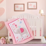Product: Honkaii Crib Bedding Set for Boys or Girls 3 Piece (3-Pink-Bella)