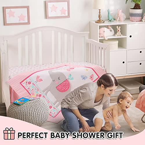 Honkaii 3 Piece Crib Bedding Set, Pink Bella Nursery Bedding for Boys or Girls, Synthetic Fiber 3-Piece Set, 3-Pink-Bella 6 Product: Honkaii Crib Bedding Set for Boys or Girls 3 Piece (3-Pink-Bella)