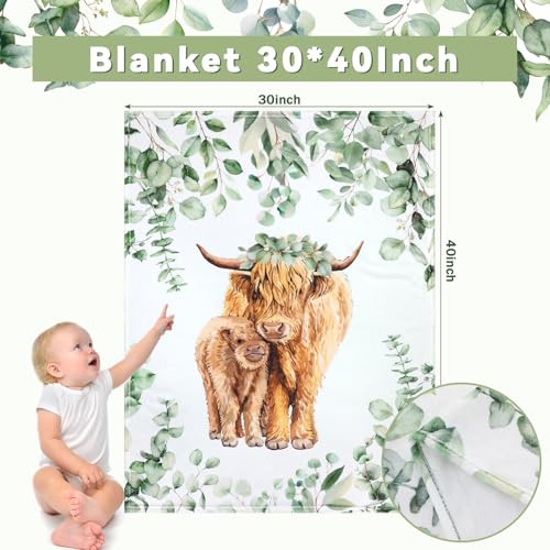 Product: HunnmingRe Baby Highland Cow Crib Bedding Set 3 Pcs Crib Set Baby Blanket, Fitted Sheet, Pillowcase Soft Flannel Nursery Bedding for Standard Infant Bed and Toddler Mattress Newborns Gifts