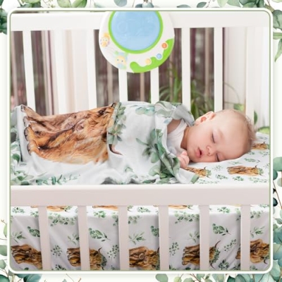 Product: HunnmingRe Baby Highland Cow Crib Bedding Set 3 Pcs Crib Set Baby Blanket, Fitted Sheet, Pillowcase Soft Flannel Nursery Bedding for Standard Infant Bed and Toddler Mattress Newborns Gifts