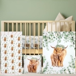 Product: HunnmingRe Baby Highland Cow Crib Bedding Set 3 Pcs Crib Set Baby Blanket, Fitted Sheet, Pillowcase Soft Flannel Nursery Bedding for Standard Infant Bed and Toddler Mattress Newborns Gifts
