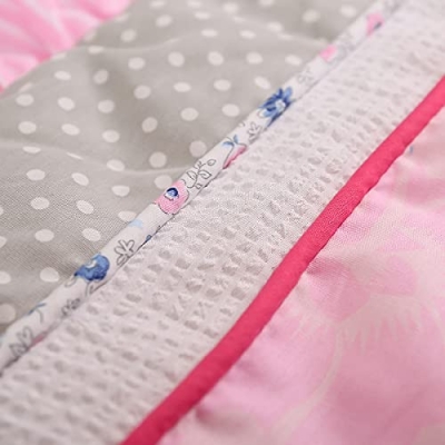 Product: JAHJERO Pink 3D Butterfly Nursery Crib Bedding Set for Girls 100% Cotton Baby Girl Cot Bedding Set 28 x 52 in