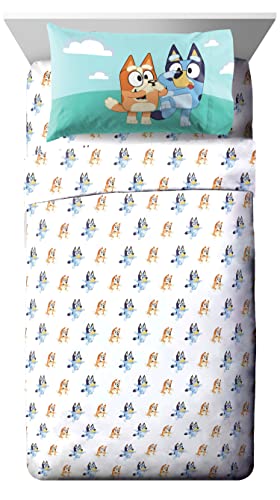 Bluey Bingo Toddler Bed Set, 4 Piece Microfiber Bedding, Official Bluey Products, 28 x 52 in 2 Product: Jay Franco Bluey & Bingo 4 Piece Toddler Size Bed Set – Super Soft Microfiber Bed Set Includes Size Comforter & Sheet Set (Official Bluey Products)
