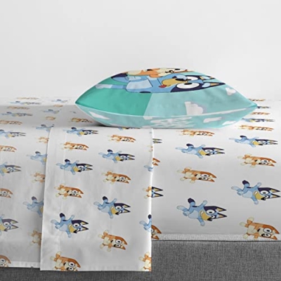 Bluey Bingo Toddler Bed Set, 4 Piece Microfiber Bedding, Official Bluey Products, 28 x 52 in 10 Product: Jay Franco Bluey & Bingo 4 Piece Toddler Size Bed Set – Super Soft Microfiber Bed Set Includes Size Comforter & Sheet Set (Official Bluey Products)