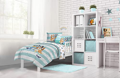 Bluey Bingo Toddler Bed Set, 4 Piece Microfiber Bedding, Official Bluey Products, 28 x 52 in 6 Product: Jay Franco Bluey & Bingo 4 Piece Toddler Size Bed Set – Super Soft Microfiber Bed Set Includes Size Comforter & Sheet Set (Official Bluey Products)