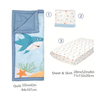 Blue Ocean World Baby Crib Bedding Set, 3 Piece Quilt Fitted Sheet Crib Skirt, Gray Chevron Nursery, 6Yrs 9 Product: JHLCARPET - 3pcs Blue Ocean World Baby Crib Bedding Set (Quilt, Fitted Crib Sheet, Crib Skirt)