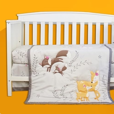 Safari World Baby Crib Bedding Set, Quilt Fitted Crib Sheet Bed Skirt, Brontosaurus Dinosaur Gray Navy Blue 3 Piece, 6 Years Old 13 Product: JHLCARPET - 3pcs Safari World Baby Crib Bedding Set (Quilt, Fitted Crib Sheet, Crib Skirt)