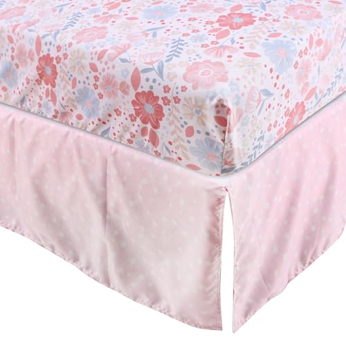 Product: JHLCARPET Animals 3pcs Baby Crib Bedding Set (Quilt, Fitted Crib Sheet, Crib Skirt) Pink Nursery Bedding Set for Girls Crib Bedding Sets for Girls (Fox)