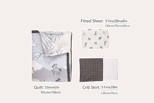 Baby Crib Bedding Set, 3 Piece Nursery Quilt, Ocean Life Aqua Blue Fish Sea Turtle, 52x28x8cm 1 Product: JHLCARPET Baby Crib Bedding Set, Nursery Quilt, 3 Pieces Set (Sunny Jungle)