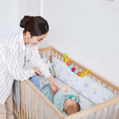 Jundetye Gray Elephant Crib Bedding Set, Reversible Comforter, Fitted Sheet, Crib Skirt, Anti-Bump Cushions, 35x45in 14 Product: Jundetye Crib Bedding Set for Boys Girls Gray Elephant, Soft Nursery Bed Sets for Newborn Infant Toddler Includes Reversible Comforter, Fitted Sheet, Crib Skirt, and Anti-Collision Pads, Neutral