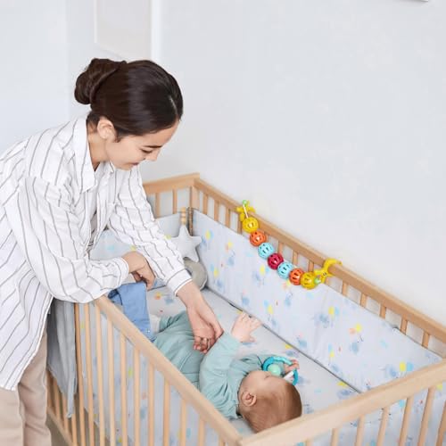 Jundetye Gray Elephant Crib Bedding Set, Reversible Comforter, Fitted Sheet, Crib Skirt, Anti-Bump Cushions, 35x45in 6 Product: Jundetye Crib Bedding Set for Boys Girls Gray Elephant, Soft Nursery Bed Sets for Newborn Infant Toddler Includes Reversible Comforter, Fitted Sheet, Crib Skirt, and Anti-Collision Pads, Neutral