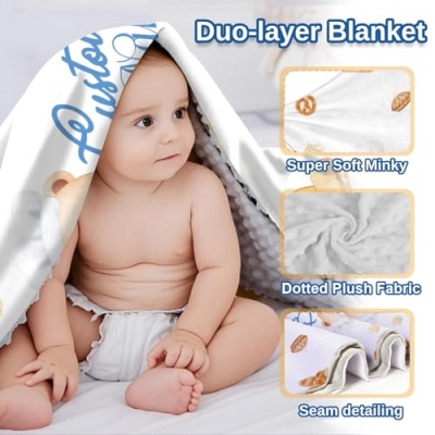 Product: Kryvoxc Personalized Baby Bedding Set, 5 Pcs Custom Baby Crib Sets with Name, Bear Bread Toddler Bedding Set for Baby Girls Boys, Double Layer Nursery Bundle​​, Customized Gifts for Infants Kids