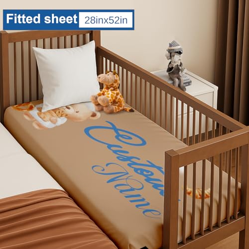 Product: Kryvoxc Personalized Baby Bedding Set, 5 Pcs Custom Baby Crib Sets with Name, Bear Bread Toddler Bedding Set for Baby Girls Boys, Double Layer Nursery Bundle​​, Customized Gifts for Infants Kids