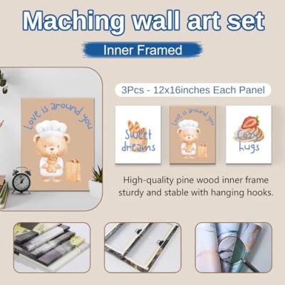 Product: Kryvoxc Personalized Baby Bedding Set, 5 Pcs Custom Baby Crib Sets with Name, Bear Bread Toddler Bedding Set for Baby Girls Boys, Double Layer Nursery Bundle​​, Customized Gifts for Infants Kids