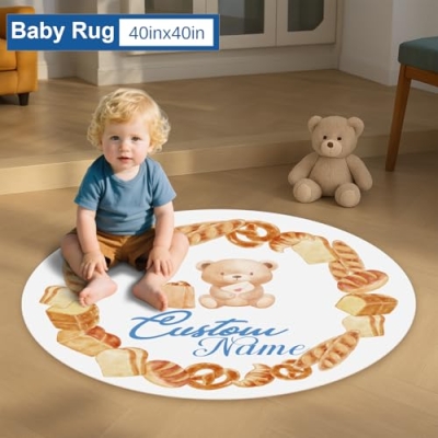 Product: Kryvoxc Personalized Baby Bedding Set, 5 Pcs Custom Baby Crib Sets with Name, Bear Bread Toddler Bedding Set for Baby Girls Boys, Double Layer Nursery Bundle​​, Customized Gifts for Infants Kids