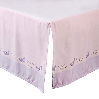 Product: La Premura 3-Piece Purple Butterfly Baby Crib Bedding Set for Girls, Lilac Standard Size Crib Set for Baby Girl, Comforter, Fitted Sheet, and Dust Ruffle Skirt, Baby Nursery Floral Design for Girls