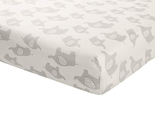 Grey Baby Crib Bedding Set, La Premura Elephant Puppy Nursery, 3 Piece Standard Size, Unisex Gray Decor, 28x52in 2 Product: La Premura Baby Crib Bedding Set for Boys, Gray Elephants & Puppy 3 Piece Standard Size Grey Crib Set, Fitted Sheet, Quilt & Skirt, Unisex Nursey Bedding and Neutral Decor