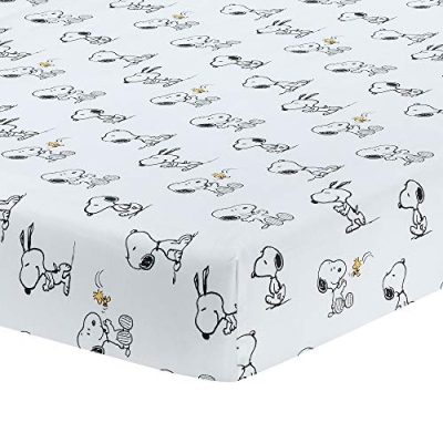 Lambs & Ivy Classic Snoopy 3 Piece Baby Crib Bedding Set, White Black Gray Nursery, 3 Piece Set 13 Product: Lambs & Ivy Classic Snoopy White/Black/Gray 3-Piece Baby Crib Bedding Set