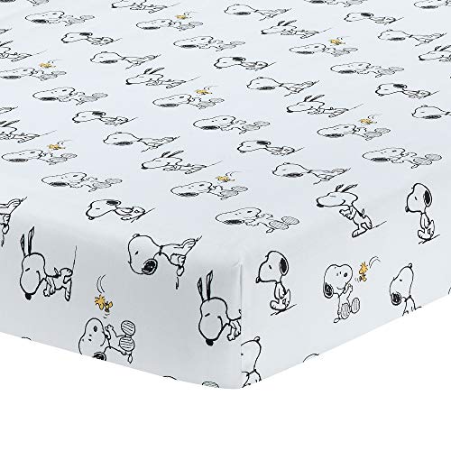 Lambs & Ivy Classic Snoopy 3 Piece Baby Crib Bedding Set, White Black Gray Nursery, 3 Piece Set 4 Product: Lambs & Ivy Classic Snoopy White/Black/Gray 3-Piece Baby Crib Bedding Set