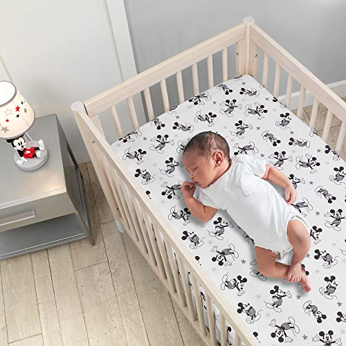 Disney Baby Magical Mickey Mouse Gray Crib Bedding Set, Lambs & Ivy 3 Piece Nursery Set, Cotton 20.5cm 4 Product: Lambs & Ivy Disney Baby Magical Mickey Mouse 3-Piece Crib Bedding Set - Gray