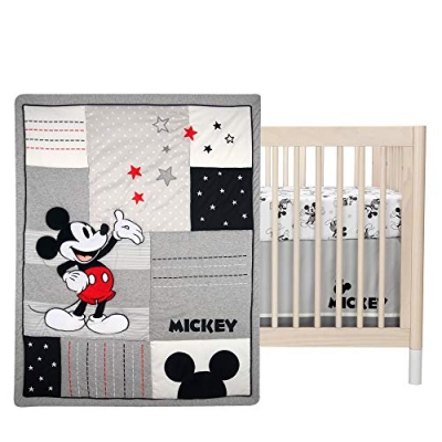Disney Baby Magical Mickey Mouse Gray Crib Bedding Set, Lambs & Ivy 3 Piece Nursery Set, Cotton 20.5cm 10 Product: Lambs & Ivy Disney Baby Magical Mickey Mouse 3-Piece Crib Bedding Set - Gray