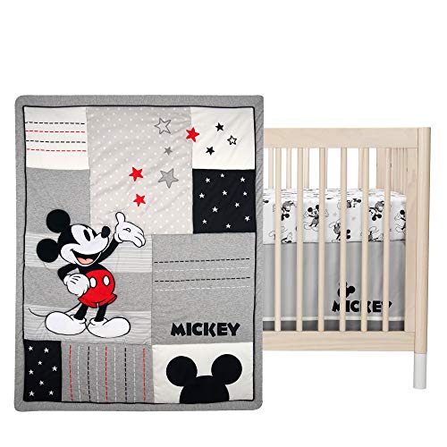 Disney Baby Magical Mickey Mouse Gray Crib Bedding Set, Lambs & Ivy 3 Piece Nursery Set, Cotton 20.5cm 1 Product: Lambs & Ivy Disney Baby Magical Mickey Mouse 3-Piece Crib Bedding Set - Gray