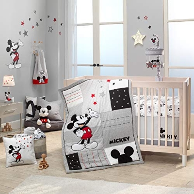 Product: Lambs & Ivy Disney Baby Magical Mickey Mouse 3-Piece Crib Bedding Set - Gray