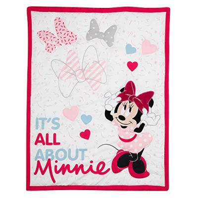 Minnie Mouse Pink Disney Crib Bedding Set, 3 Piece Nursery Quilt Sheet Skirt, Baby Girl 20.5cm 15 Product: Lambs & Ivy Disney Baby Minnie Mouse Love 3-Piece Pink Nursery Crib Bedding Set