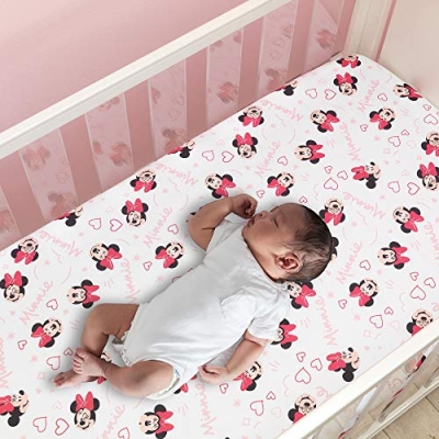 Minnie Mouse Pink Disney Crib Bedding Set, 3 Piece Nursery Quilt Sheet Skirt, Baby Girl 20.5cm 13 Product: Lambs & Ivy Disney Baby Minnie Mouse Love 3-Piece Pink Nursery Crib Bedding Set