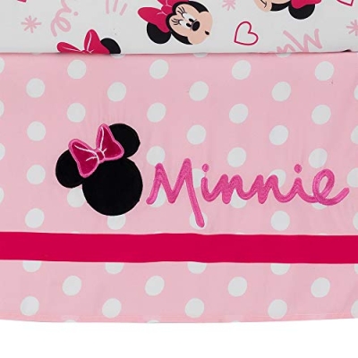 Minnie Mouse Pink Disney Crib Bedding Set, 3 Piece Nursery Quilt Sheet Skirt, Baby Girl 20.5cm 14 Product: Lambs & Ivy Disney Baby Minnie Mouse Love 3-Piece Pink Nursery Crib Bedding Set