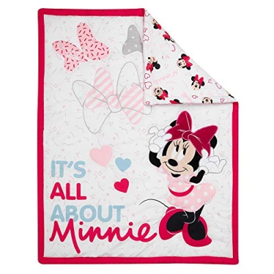 Minnie Mouse Pink Disney Crib Bedding Set, 3 Piece Nursery Quilt Sheet Skirt, Baby Girl 20.5cm 11 Product: Lambs & Ivy Disney Baby Minnie Mouse Love 3-Piece Pink Nursery Crib Bedding Set
