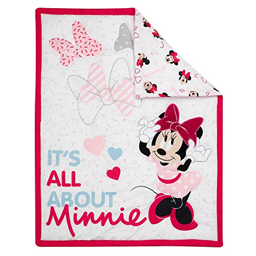 Minnie Mouse Pink Disney Crib Bedding Set, 3 Piece Nursery Quilt Sheet Skirt, Baby Girl 20.5cm 2 Product: Lambs & Ivy Disney Baby Minnie Mouse Love 3-Piece Pink Nursery Crib Bedding Set