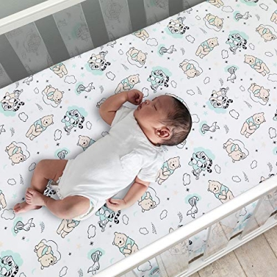 Winnie the Pooh Crib Bedding Set, Classic Pooh Nursery Quilt, Fitted Sheet, Crib Skirt, Soft Neutral Disney Baby Set 13 Product: Lambs & Ivy Disney Baby Winnie The Pooh Hugs 3-Piece Nursery Crib Bedding Set