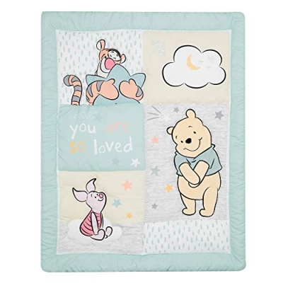 Winnie the Pooh Crib Bedding Set, Classic Pooh Nursery Quilt, Fitted Sheet, Crib Skirt, Soft Neutral Disney Baby Set 17 Product: Lambs & Ivy Disney Baby Winnie The Pooh Hugs 3-Piece Nursery Crib Bedding Set