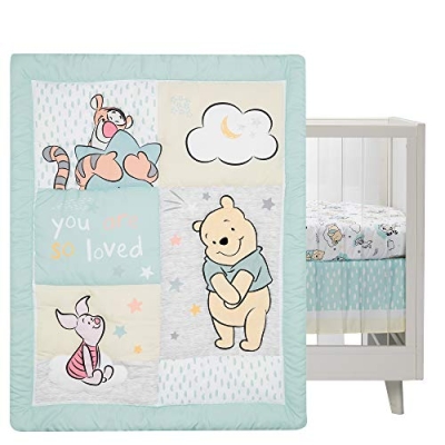 Winnie the Pooh Crib Bedding Set, Classic Pooh Nursery Quilt, Fitted Sheet, Crib Skirt, Soft Neutral Disney Baby Set 10 Product: Lambs & Ivy Disney Baby Winnie The Pooh Hugs 3-Piece Nursery Crib Bedding Set
