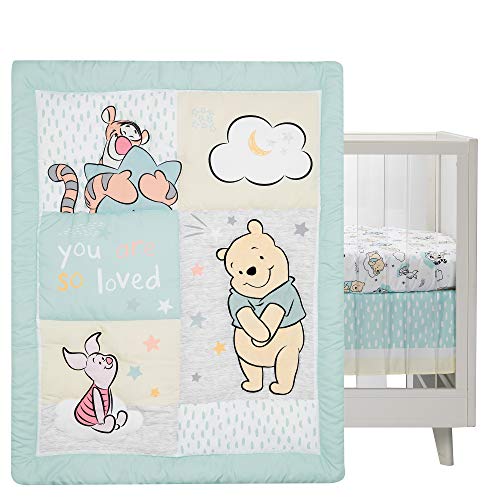 Winnie the Pooh Crib Bedding Set, Classic Pooh Nursery Quilt, Fitted Sheet, Crib Skirt, Soft Neutral Disney Baby Set 1 Product: Lambs & Ivy Disney Baby Winnie The Pooh Hugs 3-Piece Nursery Crib Bedding Set