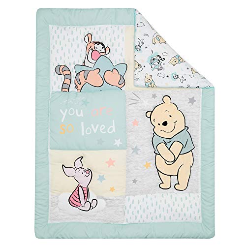 Winnie the Pooh Crib Bedding Set, Classic Pooh Nursery Quilt, Fitted Sheet, Crib Skirt, Soft Neutral Disney Baby Set 2 Product: Lambs & Ivy Disney Baby Winnie The Pooh Hugs 3-Piece Nursery Crib Bedding Set