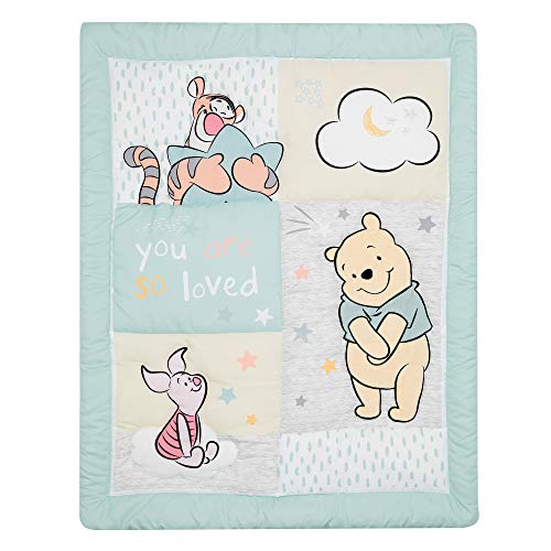 Winnie the Pooh Crib Bedding Set, Classic Pooh Nursery Quilt, Fitted Sheet, Crib Skirt, Soft Neutral Disney Baby Set 8 Product: Lambs & Ivy Disney Baby Winnie The Pooh Hugs 3-Piece Nursery Crib Bedding Set