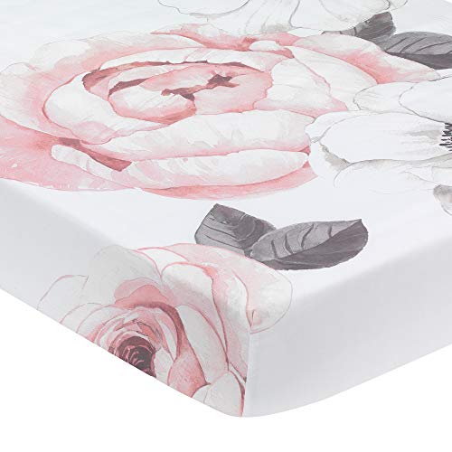 Blossom Dreams 5 Piece Crib Bedding Set, Watercolor Florals, Soft Pink Nursery, Cotton Sheet, 32.5cm 4 Product: Lambs & Ivy Floral Garden Watercolor/Pink Linen 5-Piece Baby Crib Bedding Set