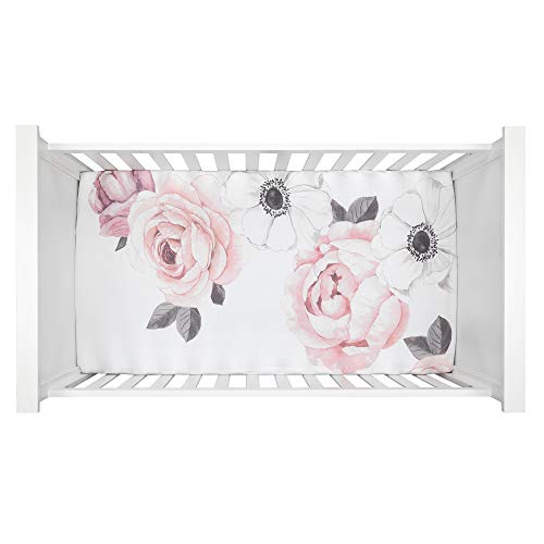 Blossom Dreams 5 Piece Crib Bedding Set, Watercolor Florals, Soft Pink Nursery, Cotton Sheet, 32.5cm 3 Product: Lambs & Ivy Floral Garden Watercolor/Pink Linen 5-Piece Baby Crib Bedding Set