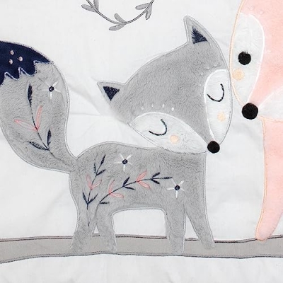 Lambs & Ivy Forever Friends 4 Piece Baby Nursery Crib Bedding Set, Woodland Fox Owl Hedgehog, Blue Pink 13 Product: Lambs & Ivy Forever Friends 4-Piece Nursery Crib Baby Bedding Set - Blue, Pink