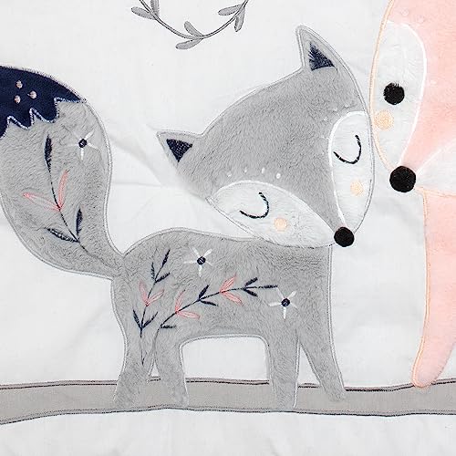 Lambs & Ivy Forever Friends 4 Piece Baby Nursery Crib Bedding Set, Woodland Fox Owl Hedgehog, Blue Pink 4 Product: Lambs & Ivy Forever Friends 4-Piece Nursery Crib Baby Bedding Set - Blue, Pink