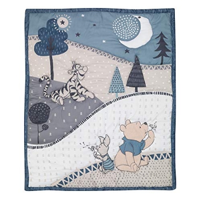 Winnie the Pooh Nursery Crib Bedding Set, 3 Piece Blue Grey Storybook Nursery Set, 20.5cm 10 Product: Lambs & Ivy Forever Pooh 3Piece Baby Crib Bedding Set, Blue