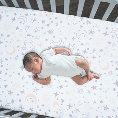 Lambs & Ivy Goodnight Moon Celestial Nursery Crib Bedding Set, 3 Piece Cotton Moon Star Comforter, 32.5cm 13 Product: Lambs & Ivy Goodnight Moon 3-Piece Celestial Nursery Baby Crib Bedding Set