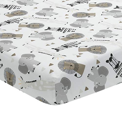 Jungle Safari Crib Bedding Set, Neutral Nursery Collection, Quilt Sheets Skirt Sleep Sack Wall Decals, 28x52in 13 Product: Lambs & Ivy Jungle Safari Gray/Tan/White Nursery 6-Piece Baby Crib Bedding Set